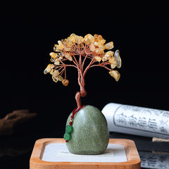Citrine Money Tree for Wealth & Office Desk Feng Shui Decor