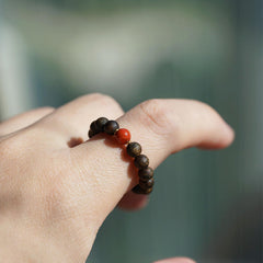 Fengshui Elegant Agarwood Wooden Bead Ring