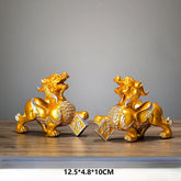 Pi Xiu Statue Pair, Feng Shui Wealth & Protection for Home Office