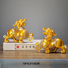 Pi Xiu Statue Pair, Feng Shui Wealth & Protection for Home Office