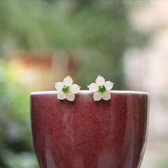 Solid 925 Sterling Silver Little Daisy Earrings Studs