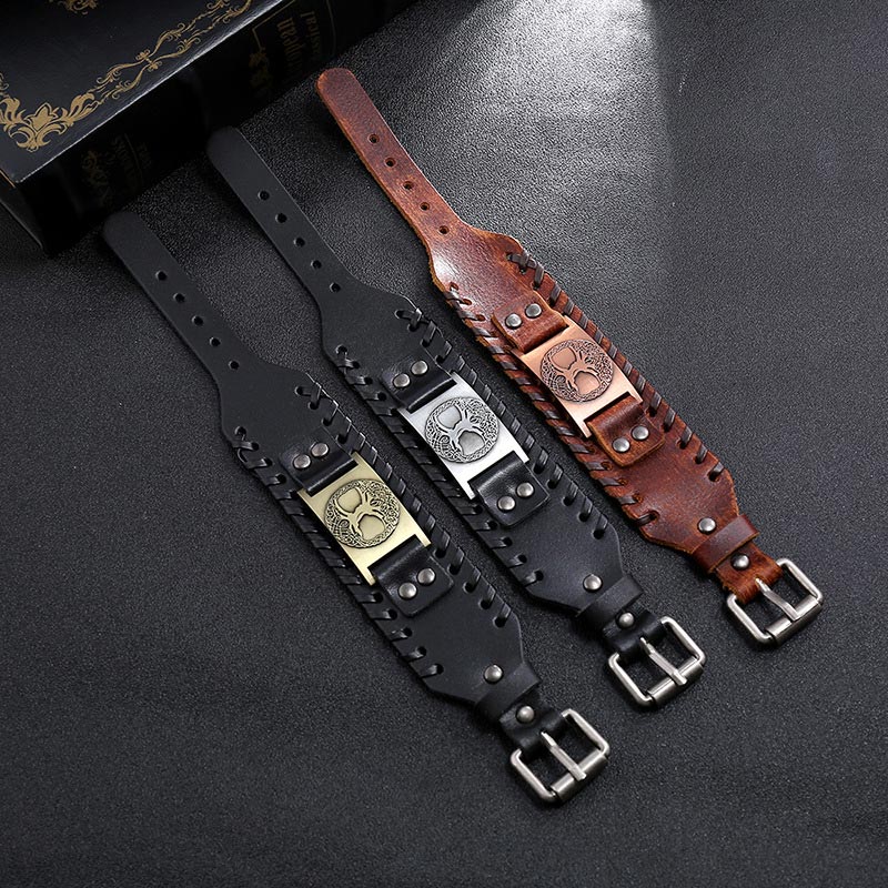 Lucky Tree Of Life Balance Leather Bracelet