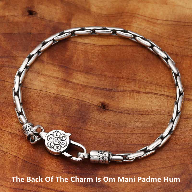 Tibetan Double Dorje Om Mani Padme Hum Buddha Swastika Vajra Strength Bracelet