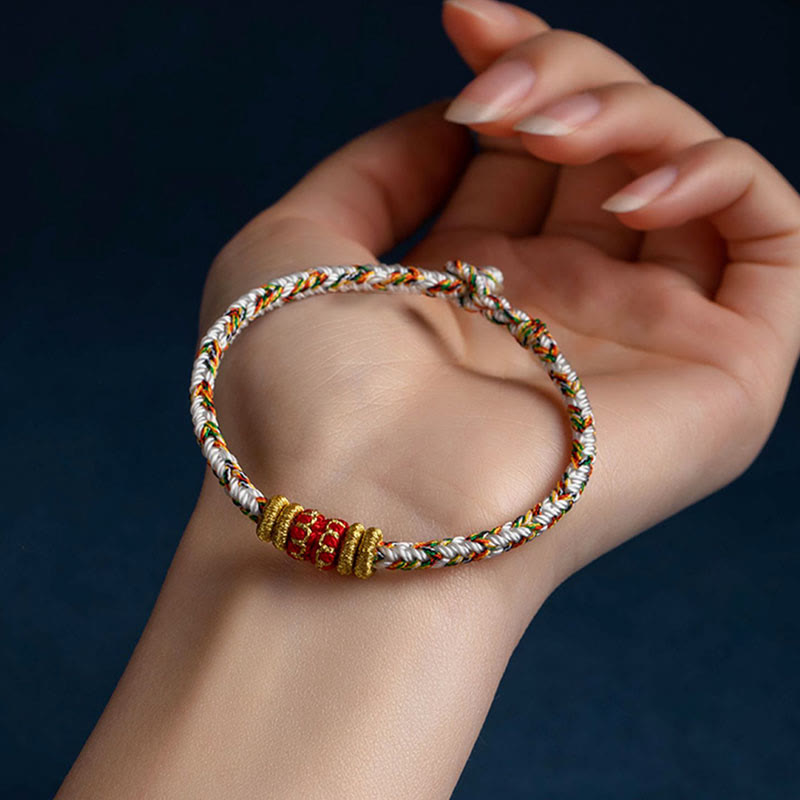 Tibet Handmade Chinese Zodiac Natal Buddha Luck Strength Braided String Bracelet