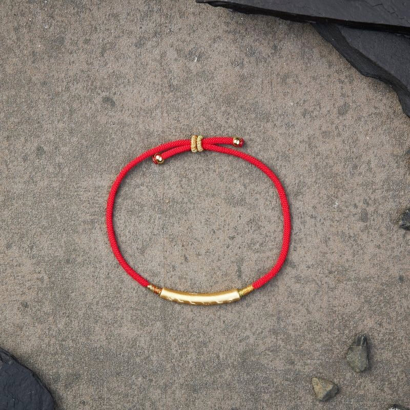 Tibetan Red String Bracelet With Om Mani Padme Hum