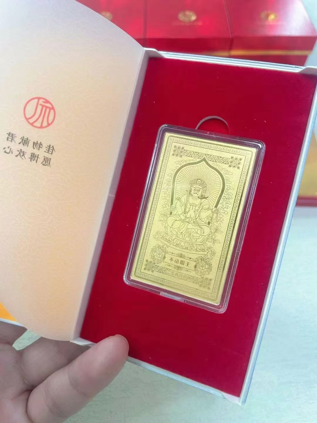 The Eight Great Guardian Gods Gold Foil Mobile Phone Sticks with Buddha's Destiny and Twelve Zodiac Talisman