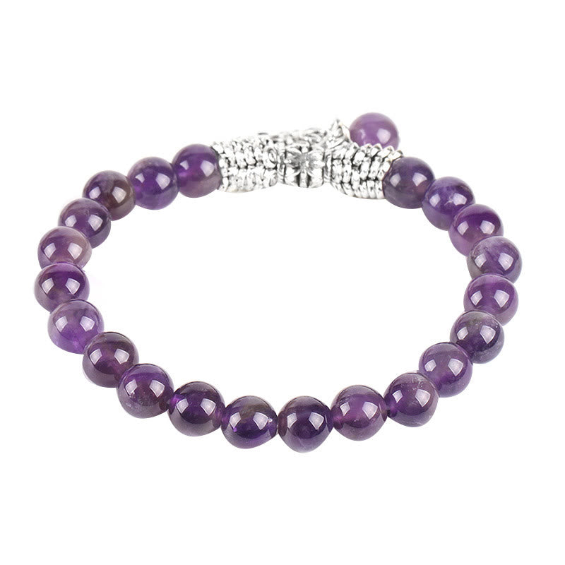 Natural Gemstone Tree of Life Lucky Charm Stretch Bracelet