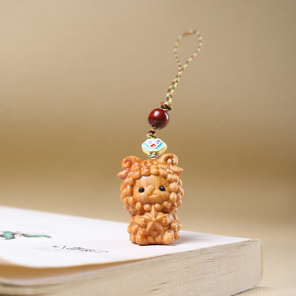 Chinese Cliff Cypress Engraved Zodiac KeyChain Phone Charms