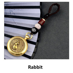 Lucky Brass Zodiac Keychain- Your Chinese Animal Sign Charm