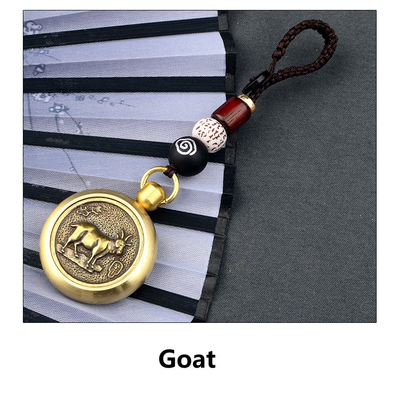 Lucky Brass Zodiac Keychain- Your Chinese Animal Sign Charm