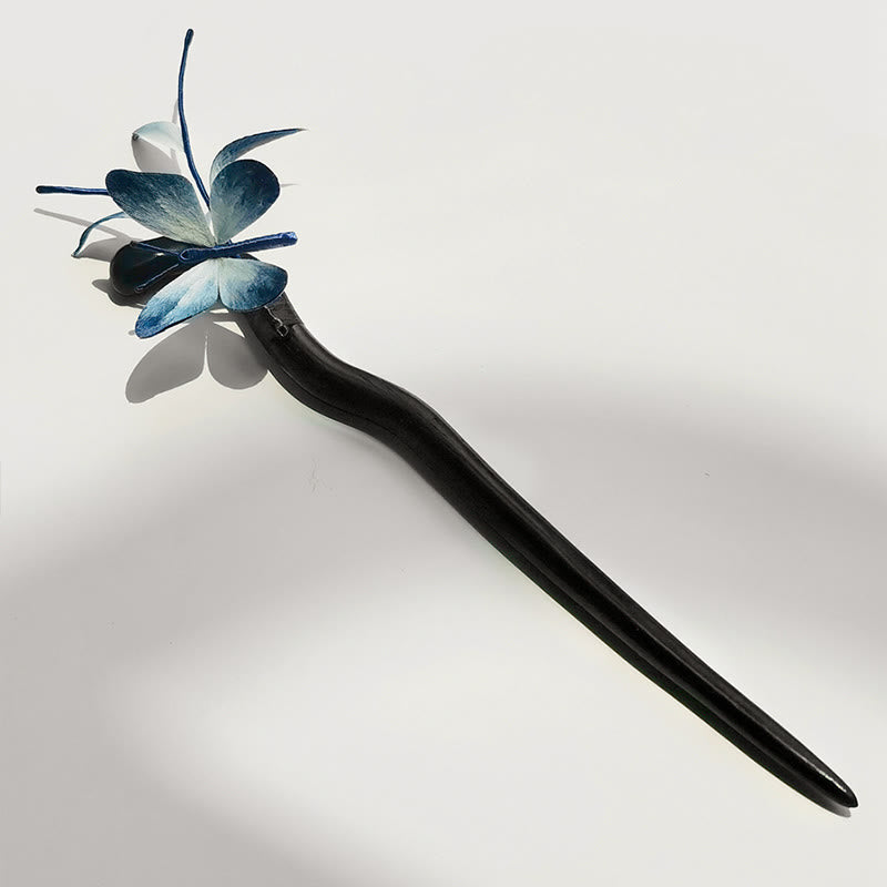 Handmade Velvet Flower Mulberry Silk Butterfly Brooch Hairpin | Exquisite Artisanal Hair Accessory with Butterfly & Floral Elements
