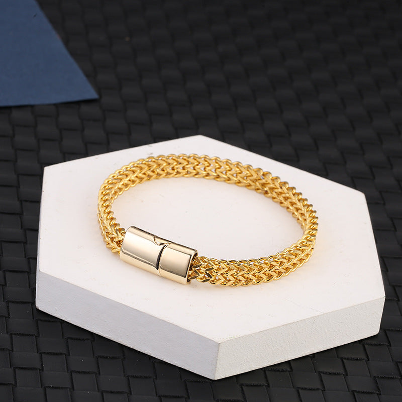 Fish Scale Magnetic Buckle Titanium Steel Balance Bracelet Bangle