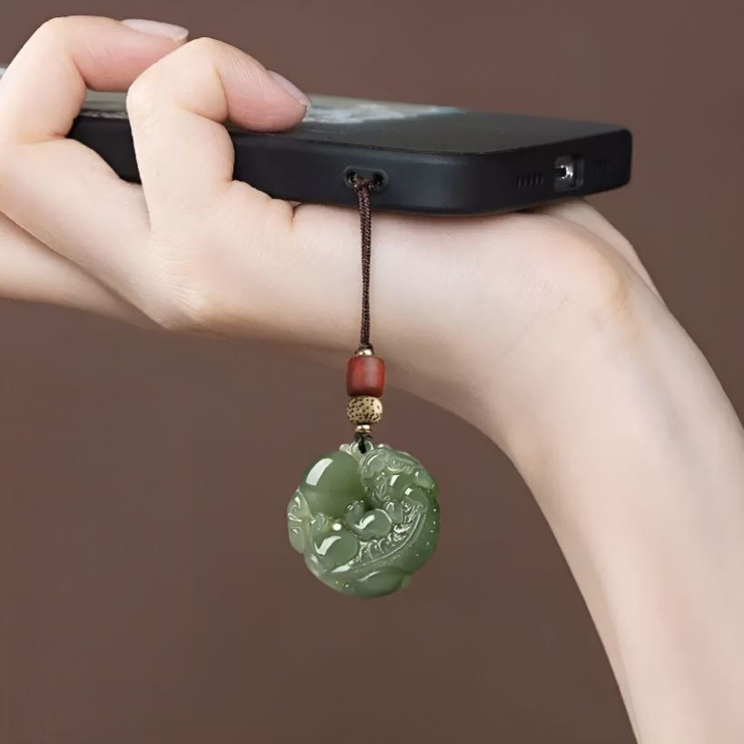 Pixiu Blessing: Ancient Style Phone Strap & Keychain for Good Fortune