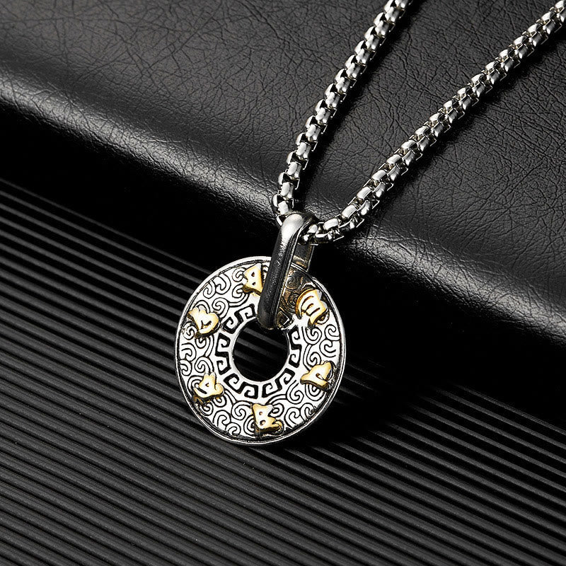 Tibetan Om Mani Padme Hum Peace Buckle Creativity Necklace Pendant