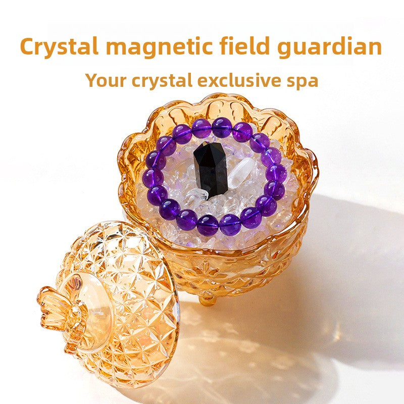 Natural crystal energy purification and demagnetization bowl