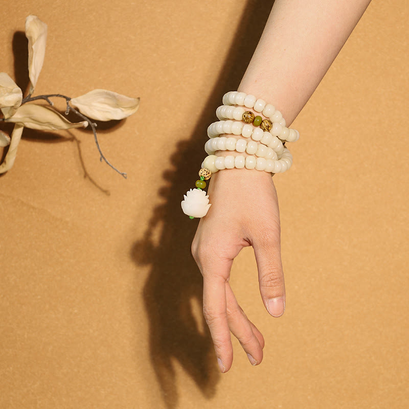Jade Bodhi Lotus Mala Harmony Necklace Bracelet
