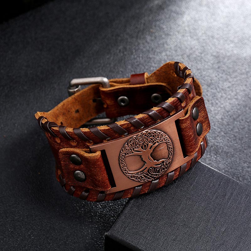 Lucky Tree Of Life Balance Leather Bracelet