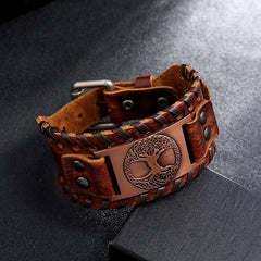 Lucky Tree Of Life Balance Leather Bracelet