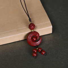 Handy-Anhänger im chinesischen Stil aus Zinnoberrot für Glück und Wohlstand