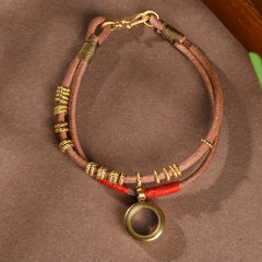 Handwoven Gau Box Leather Bracelet – Feng Shui & Buddhist Amulet