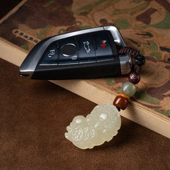 Lucky Jade Pi Xiu Keychain for Wealth and Car Protection