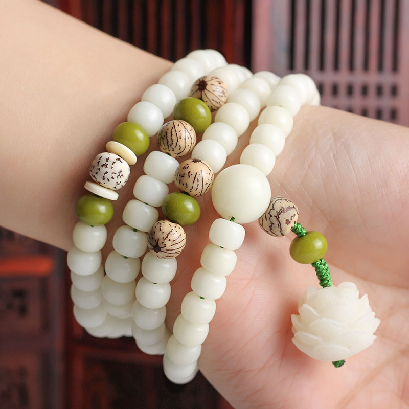 Jade Bodhi Lotus Mala Harmony Necklace Bracelet