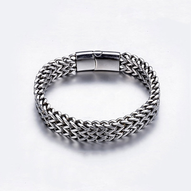 Fish Scale Magnetic Buckle Titanium Steel Balance Bracelet Bangle