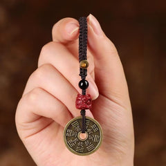 Chinese Style Cinnabar Talisman Keychain phone charm for Luck & Protection