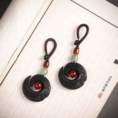 Fengshui Good Luck Handcrafted Ebony Keychain