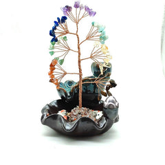 Wealth-Attracting Crystal Tree with Incense Burner, Home Decor Gift