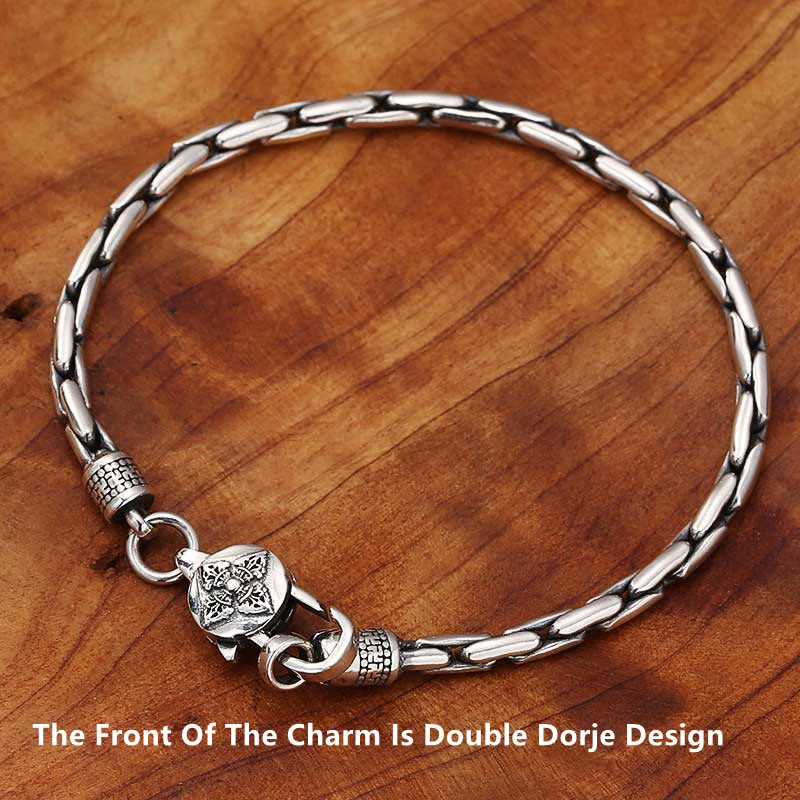 Tibetan Double Dorje Om Mani Padme Hum Buddha Swastika Vajra Strength Bracelet