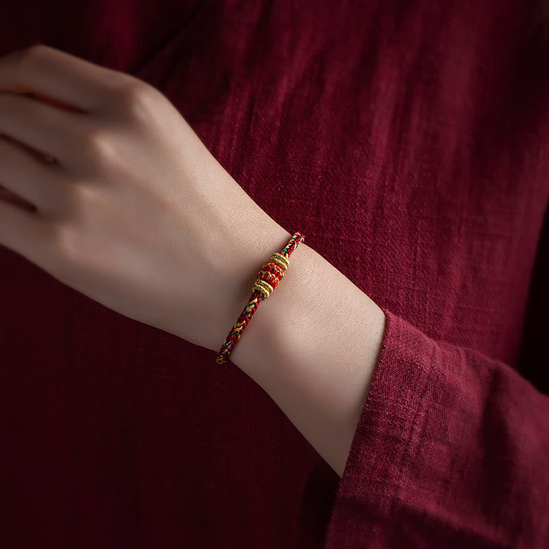 Tibet Handmade Chinese Zodiac Natal Buddha Luck Strength Braided String Bracelet