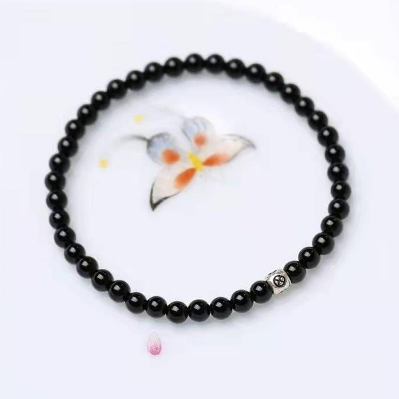 Obsidian Smoky Quartz Purification Strength Bracelet
