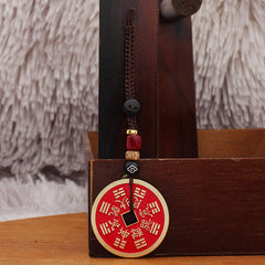 Shan Gui Amulet Keychain with Auspicious Cloud Cord – Taoist Mountain Ghost Coin for Car & Personal Protection