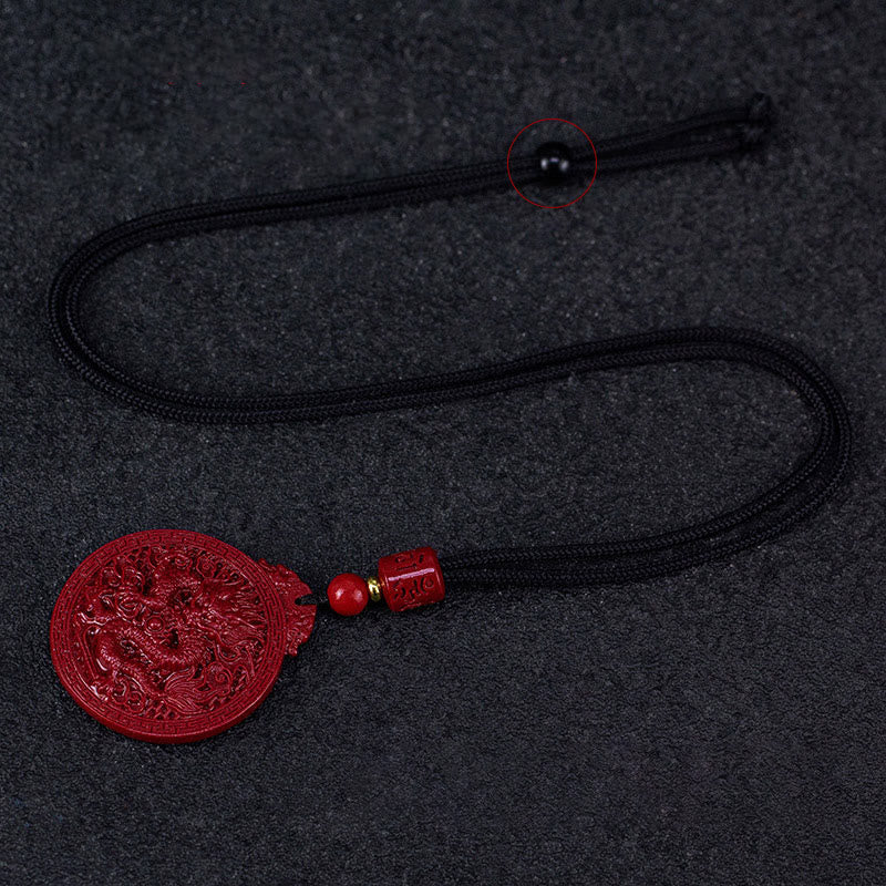 Dragon Natural Cinnabar Dragon Protection Necklace Pendant