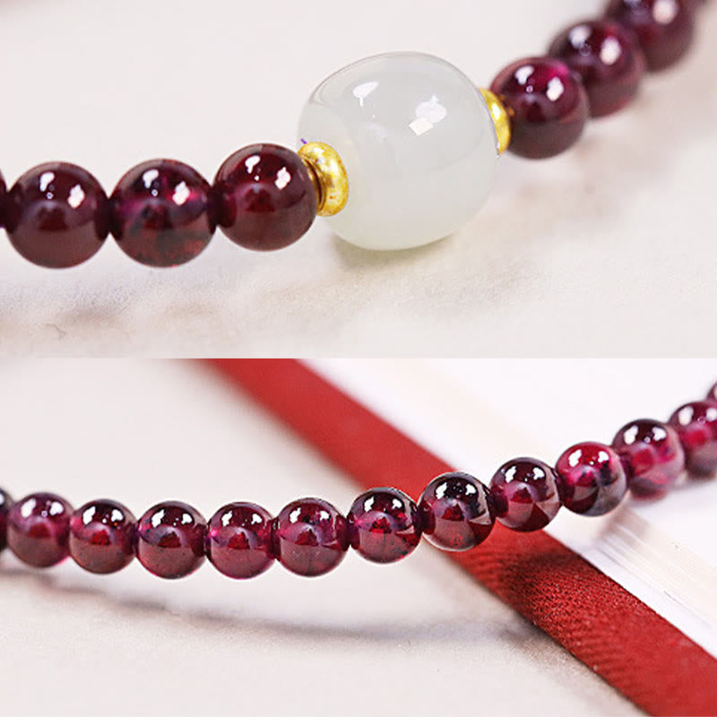 Natural Garnet Jade Bead Purification Bracelet