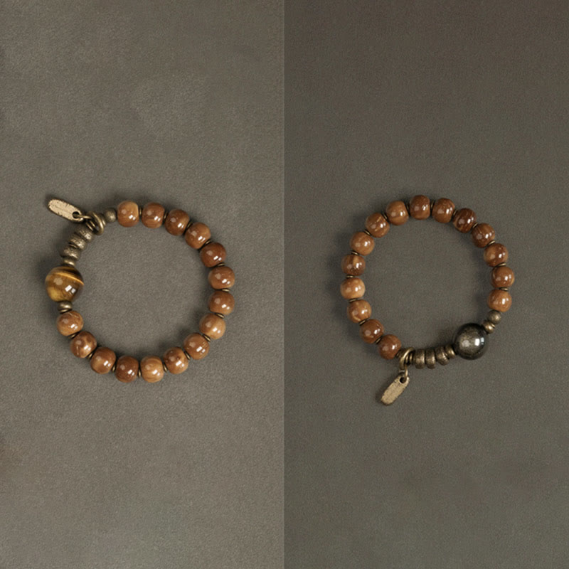 Kuka Seed Tiger Eye Gold Sheen Obsidian Copper Wealth Luck Bracelet