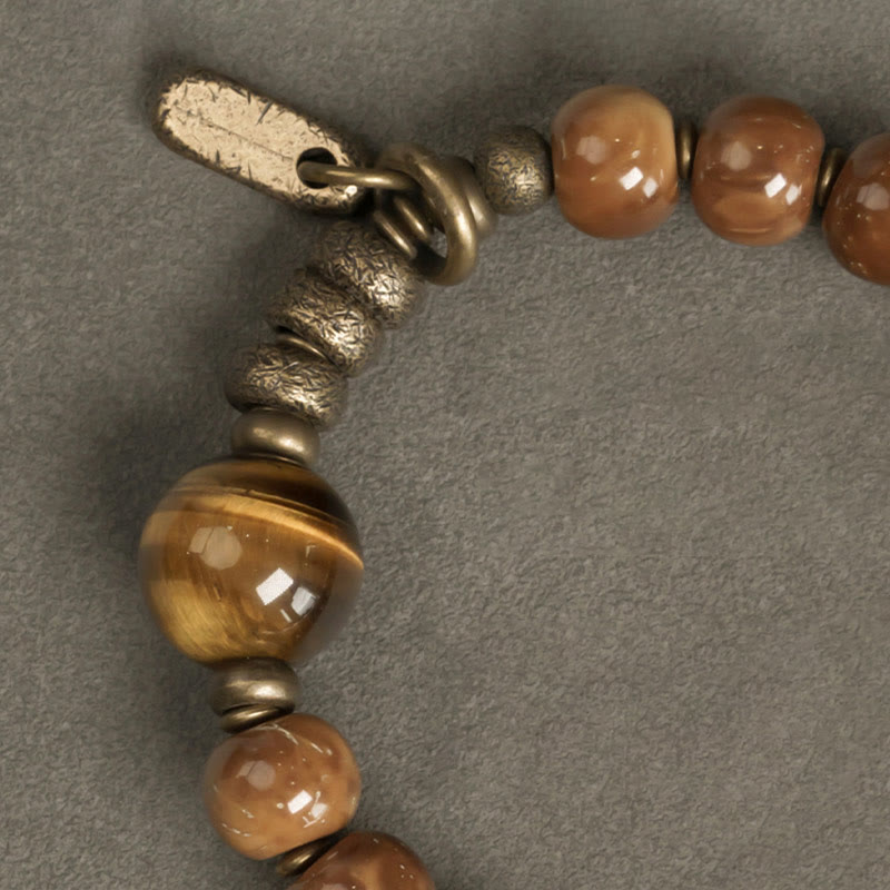 Kuka Seed Tiger Eye Gold Sheen Obsidian Copper Wealth Luck Bracelet