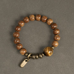 Kuka Seed Tiger Eye Gold Sheen Obsidian Copper Wealth Luck Bracelet
