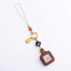 Tibetan Thangka Style Zakiram Amulet Totem Car Keychain & Phone Charms
