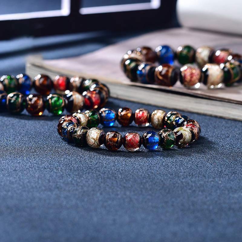 Colorful Liuli Glass Bead Luck Bracelet