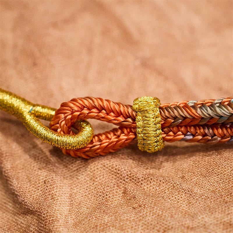 Colorful Rope Eight Thread Peace Knot Luck Handmade Bracelet