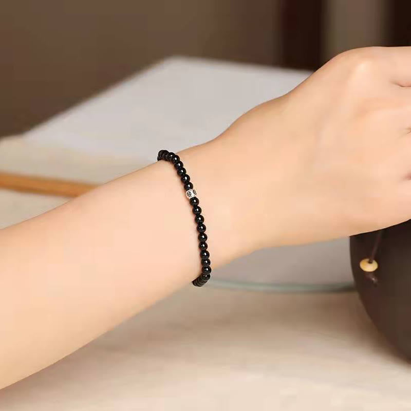 Obsidian Smoky Quartz Purification Strength Bracelet