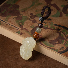 Lucky Jade Pi Xiu Keychain for Wealth and Car Protection