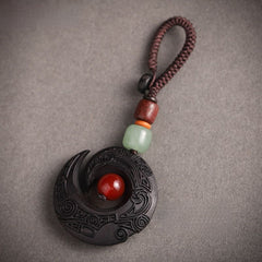 Fengshui Good Luck Handcrafted Ebony Keychain