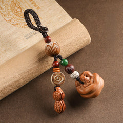 Small Tokens, Big Blessings - Wooden Keychain phone charm for Good Fortune