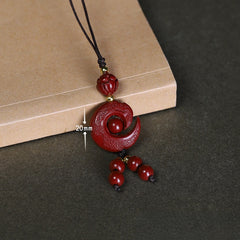 Handy-Anhänger im chinesischen Stil aus Zinnoberrot für Glück und Wohlstand