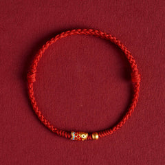 925 Sterling Silver Handmade Koi Fish Wealth Success Braided Rope Bracelet