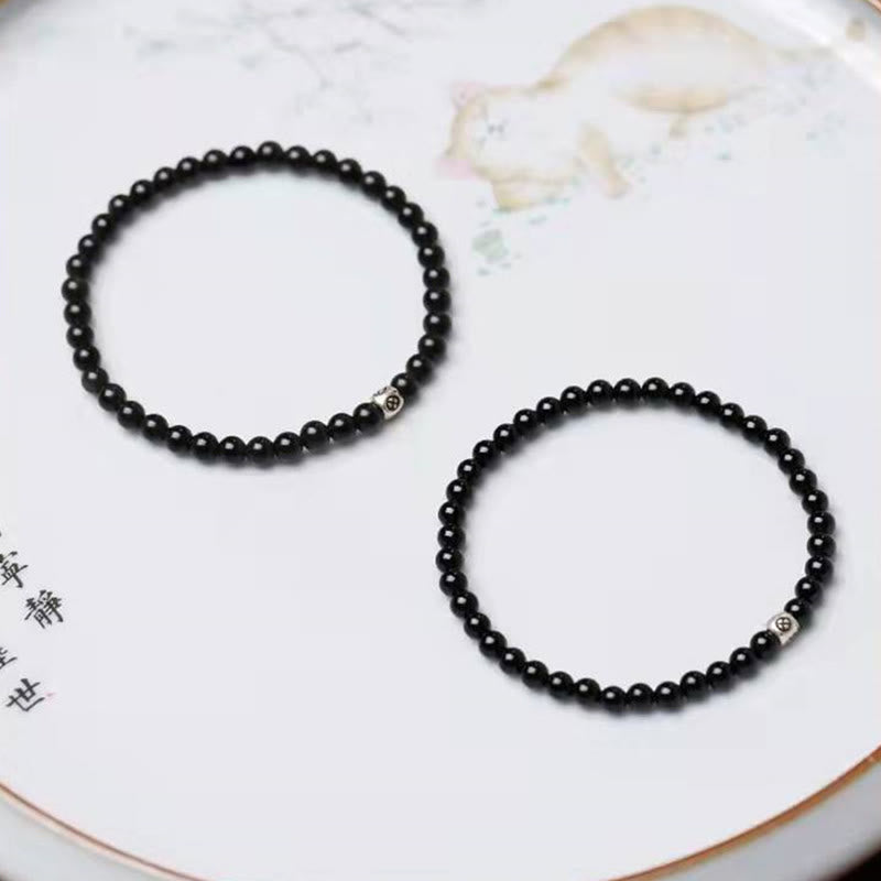 Obsidian Smoky Quartz Purification Strength Bracelet