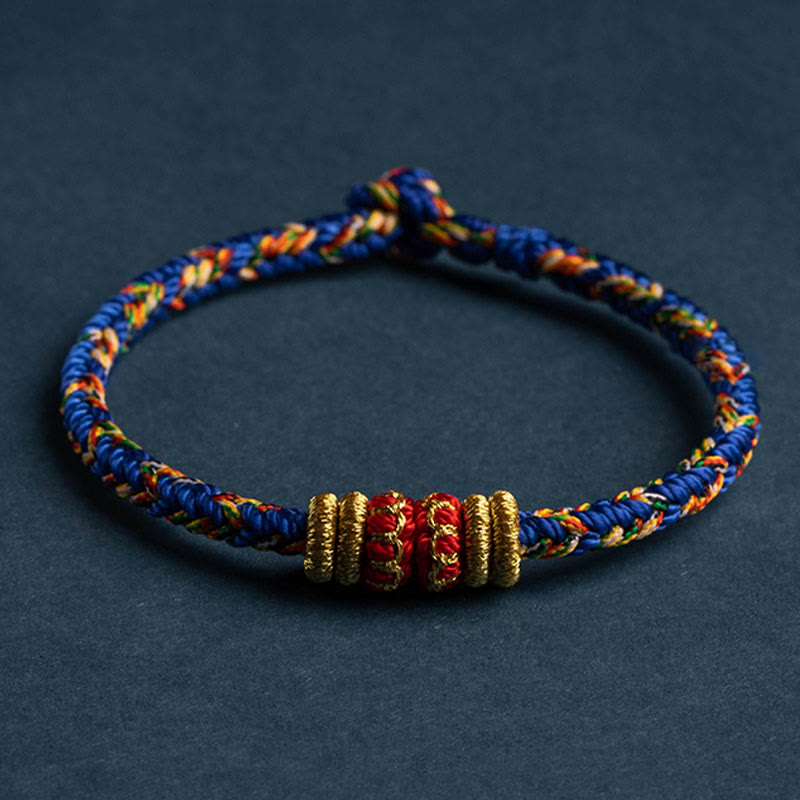 Tibet Handmade Chinese Zodiac Natal Buddha Luck Strength Braided String Bracelet